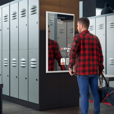 XPO Screens Narrowcasting Digital signage Invite XASTing Adverteren Slimme spiegels Digitale spiegels Sportschool Gym Fitness